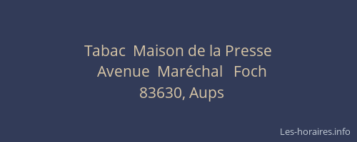 Tabac  Maison de la Presse
