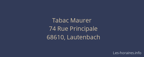 Tabac Maurer