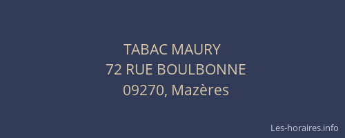 TABAC MAURY
