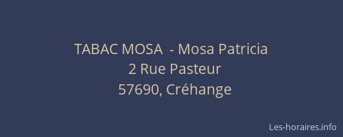 TABAC MOSA  - Mosa Patricia