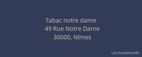 Tabac notre dame