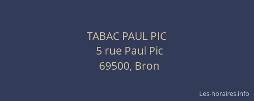 TABAC PAUL PIC