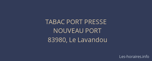 TABAC PORT PRESSE