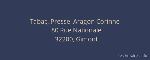 Tabac, Presse  Aragon Corinne