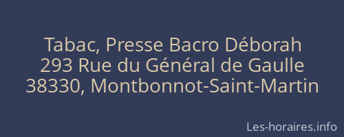 Tabac, Presse Bacro Déborah