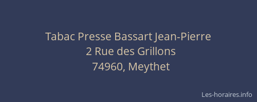Tabac Presse Bassart Jean-Pierre