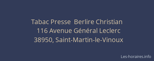 Tabac Presse  Berlire Christian