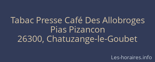 Tabac Presse Café Des Allobroges