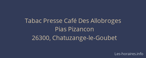Tabac Presse Café Des Allobroges