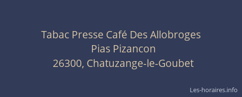Tabac Presse Caf&eacute; Des Allobroges