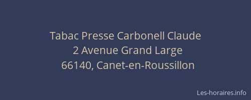 Tabac Presse Carbonell Claude