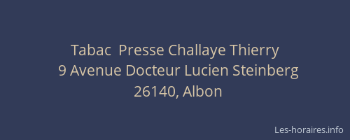 Tabac  Presse Challaye Thierry