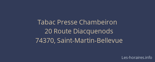 Tabac Presse Chambeiron