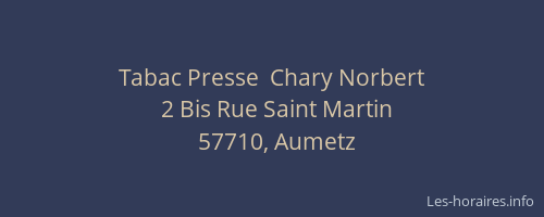 Tabac Presse  Chary Norbert