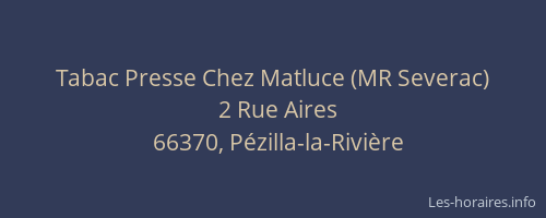 Tabac Presse Chez Matluce (MR Severac)