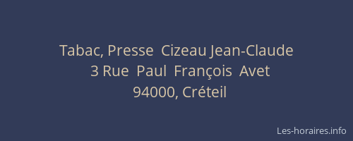 Tabac, Presse  Cizeau Jean-Claude