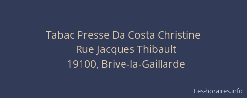 Tabac Presse Da Costa Christine