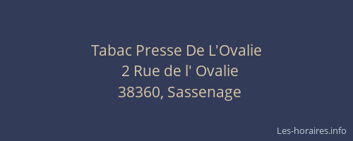 Tabac Presse De L'Ovalie