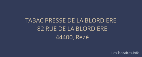 TABAC PRESSE DE LA BLORDIERE