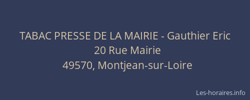 TABAC PRESSE DE LA MAIRIE - Gauthier Eric