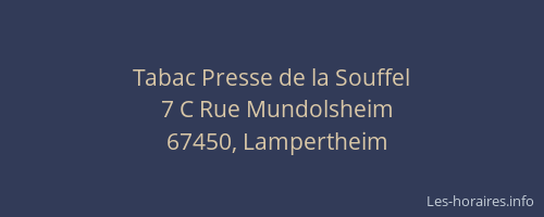 Tabac Presse de la Souffel