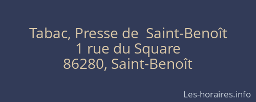 Tabac, Presse de  Saint-Benoît