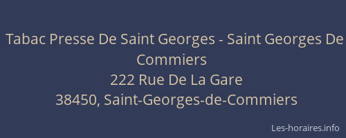 Tabac Presse De Saint Georges - Saint Georges De Commiers