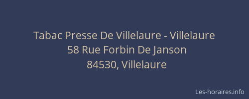 Tabac Presse De Villelaure - Villelaure