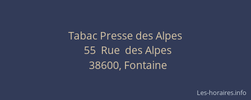 Tabac Presse des Alpes