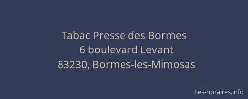 Tabac Presse des Bormes