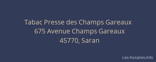 Tabac Presse des Champs Gareaux