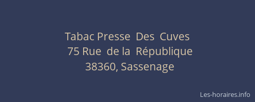 Tabac Presse  Des  Cuves