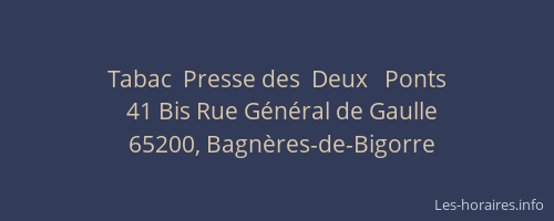 Tabac  Presse des  Deux   Ponts