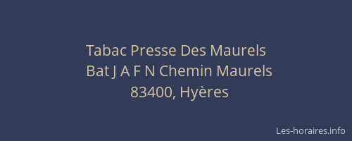Tabac Presse Des Maurels