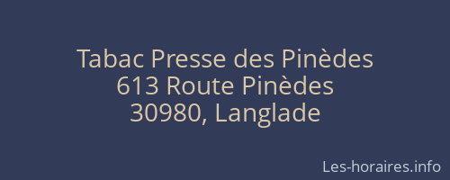 Tabac Presse des Pinèdes