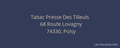 Tabac Presse Des Tilleuls