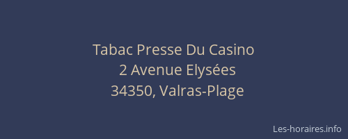 Tabac Presse Du Casino
