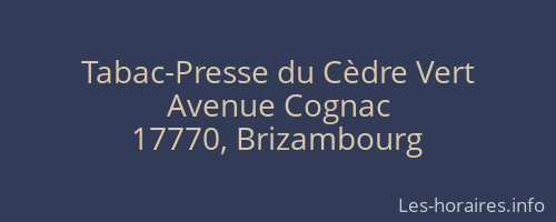 Tabac-Presse du Cèdre Vert