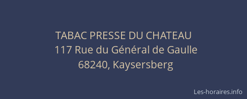 TABAC PRESSE DU CHATEAU