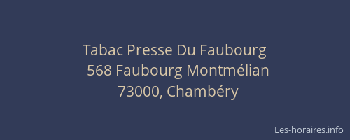 Tabac Presse Du Faubourg