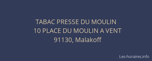 TABAC PRESSE DU MOULIN