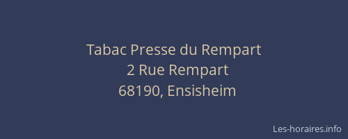 Tabac Presse du Rempart