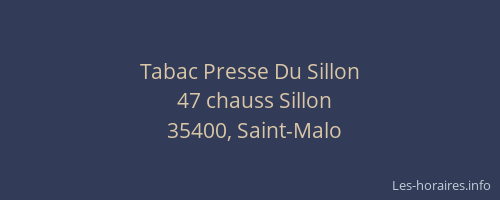 Tabac Presse Du Sillon