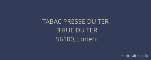 TABAC PRESSE DU TER