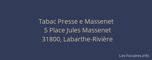 Tabac Presse e Massenet