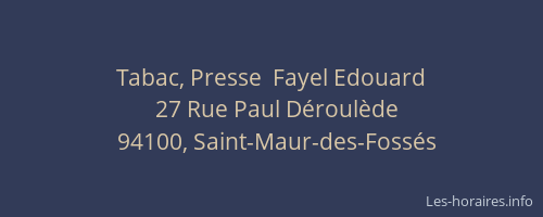 Tabac, Presse  Fayel Edouard