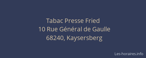 Tabac Presse Fried