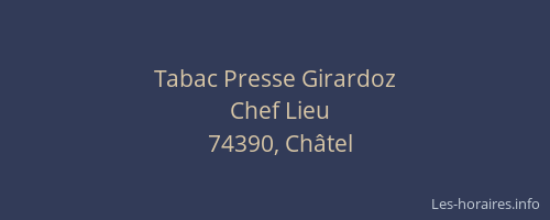 Tabac Presse Girardoz