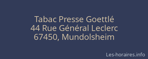 Tabac Presse Goettlé