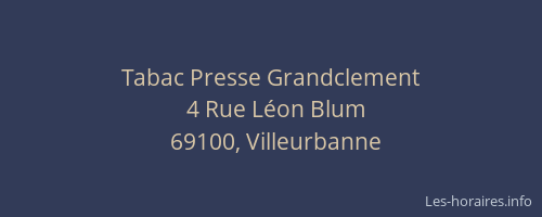 Tabac Presse Grandclement